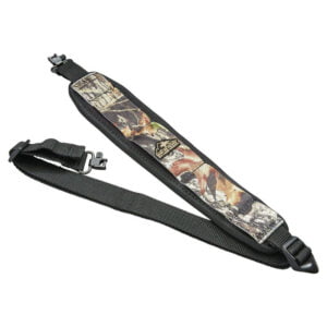 Correa Butler Creek Comfort Stretch con anillas portafusil – negra / camo Mossy Oak