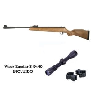 Carabina Aire Comprimido Artemis/Zasdar GR1250W Madera Gas Piston 4,5 mm con Visor 3-9x40