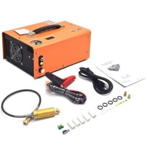 Compresor Eléctrico ZASDAR V2 con parada Automática 110/220v para PCP 300 Bar. (4500PSI/30MPH)