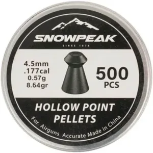 airgun_pellets_snowpeak_hollow_point_4.5_mm_8.64_grain_new_1_balines_caza_y_Defensa