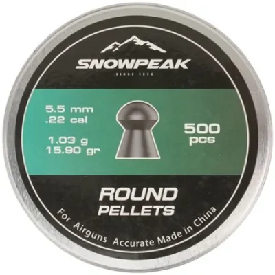 airgun pellets snowpeak round 5.5 mm 15.90 grain balines caza y defensa.webp