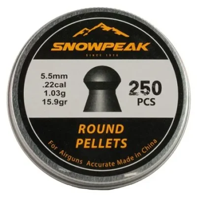 airgun pellets snowpeak round 5.5 mm 15 balines caza y defensa.webp
