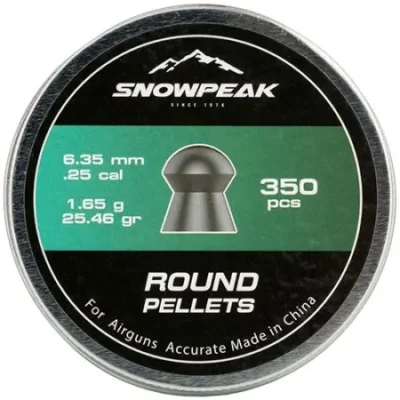 airgun pellets snowpeak round 6.35 mm 25.46 grain balines caza y defensa.webp