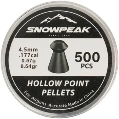 airgun pellets snowpeak hollow point 4.5 mm 8.64 grain new 1 balines caza y defensa.webp