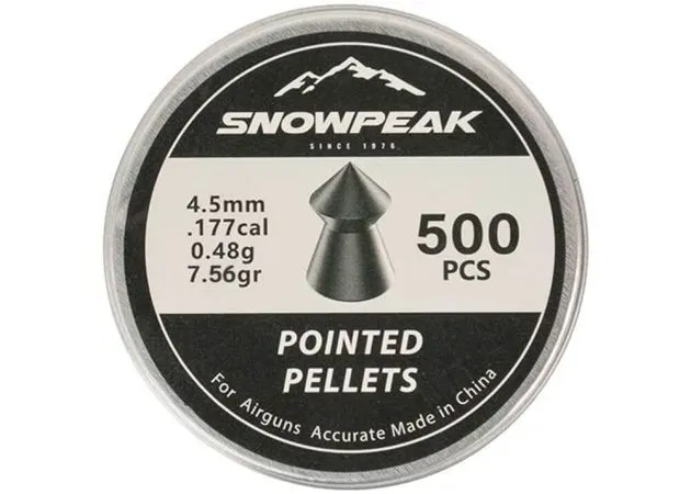 airgun pellets snowpeak pointed 4.5 mm 7.56 grain 1 balines caza y defensa.webp