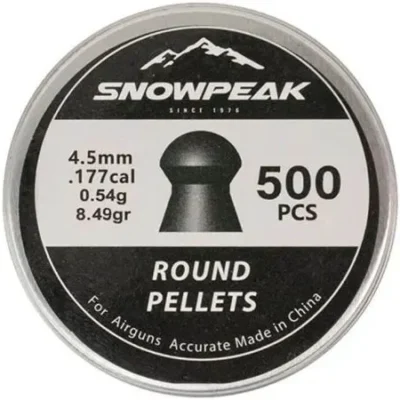 airgun pellets snowpeak round 4.5 mm 8.49 grain 1 balines caza y defensa.webp