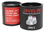 airgun slugs javelin gen 2 6.35 mm 36 grain (.251)