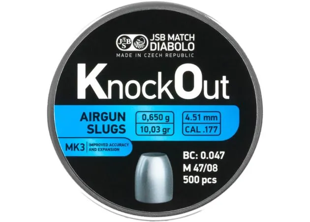 airgun slugs jsb knock out mk3 4.51 mm hp 10.03 grain .177 1 caza y defensa.webp airgun slugs jsb knock out mk3 4.51 mm hp 10.03 grain .177 1 caza y defensa.webp