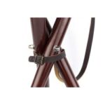 banqueta madera y piel