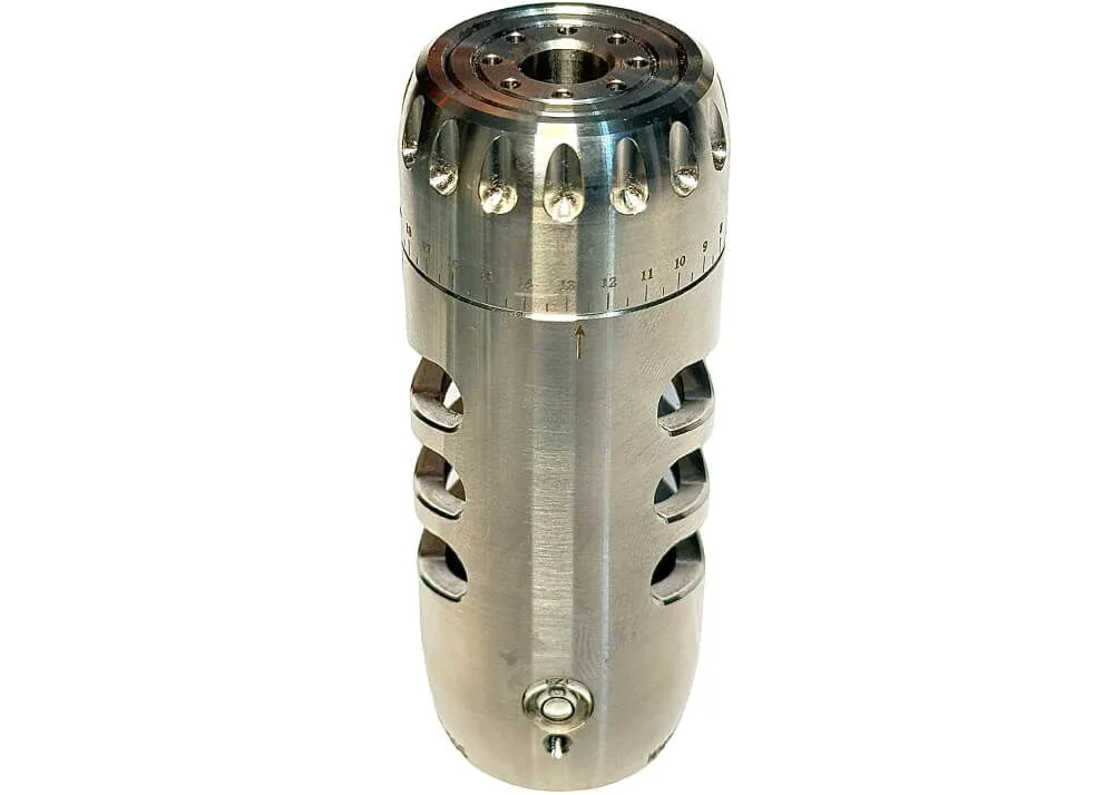 afinador de cañón eagle vision con freno de boca y extractor de aire 1/2 unf plata