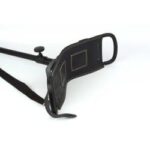 bastón asiento de acero y piel negro