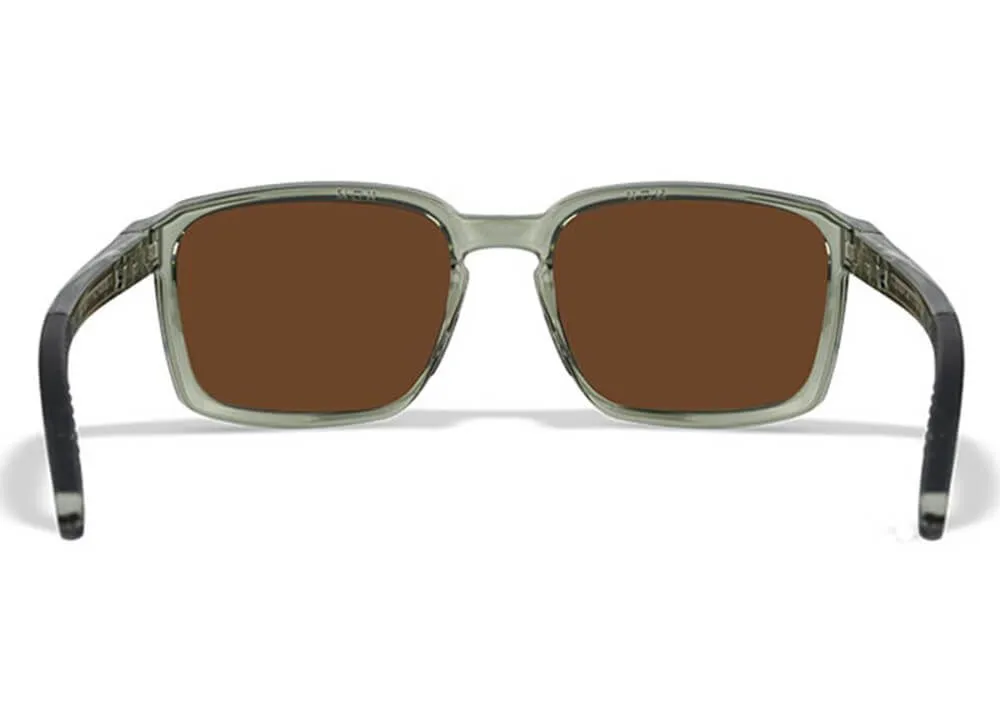gafas wiley x alfa captivate polarizadas bronce espejo brillo cristal oliva claro/gris montura