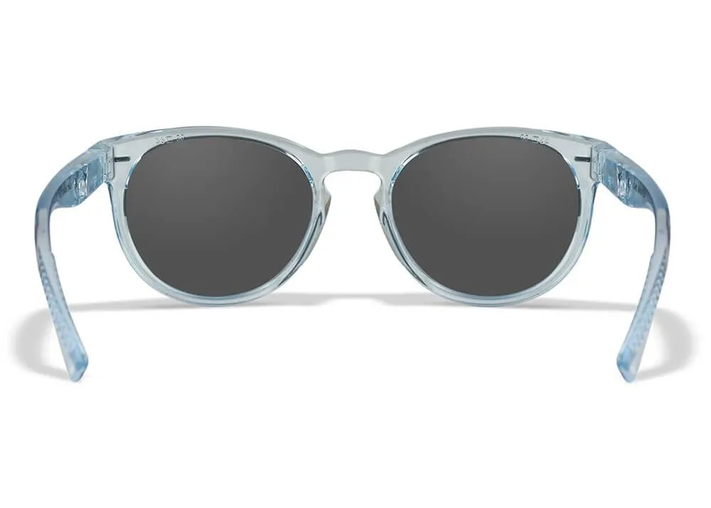 gafas wiley x covert lentes de espejo azul polarizadas captivate montura azul zafiro claro cristal brillante