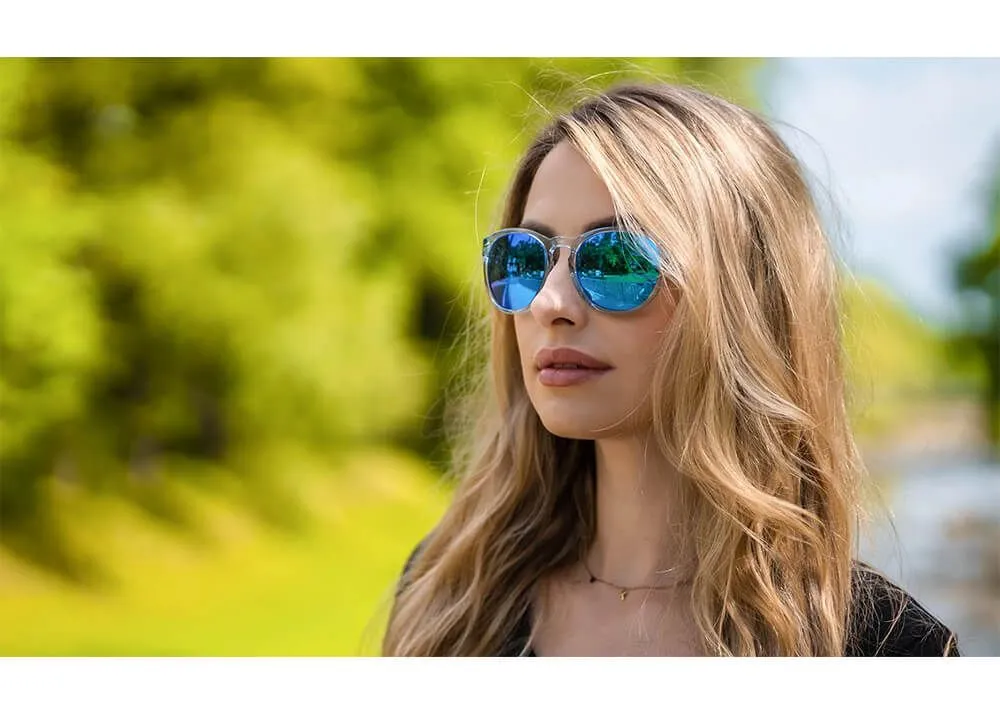 gafas wiley x covert lentes de espejo azul polarizadas captivate montura azul zafiro claro cristal brillante