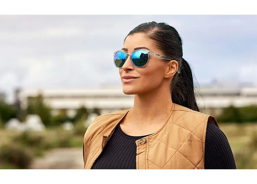 gafas wiley x covert lentes de espejo azul polarizadas captivate montura azul zafiro claro cristal brillante