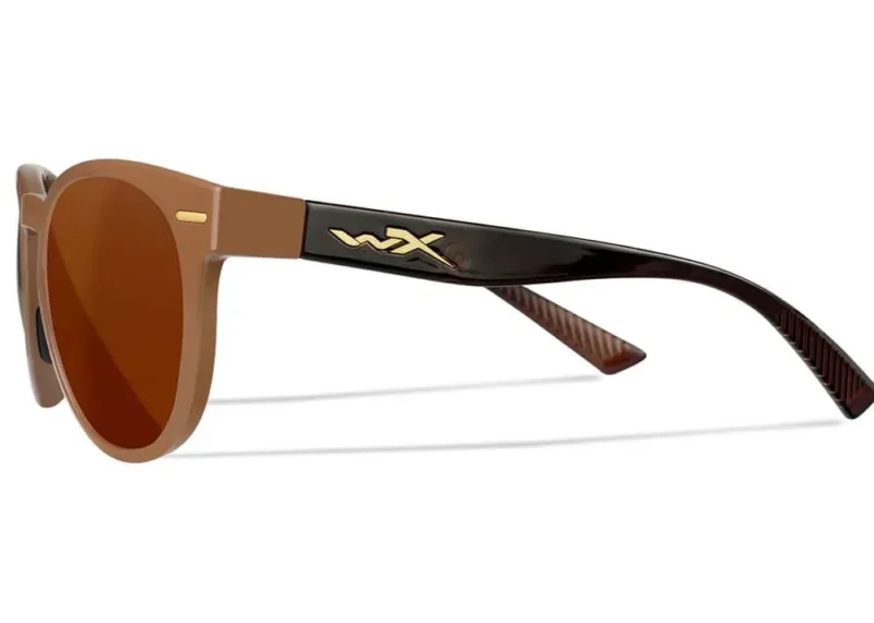 gafas wiley x covert lentes de cobre polarizadas captivate montura café brillante/marrón cristal