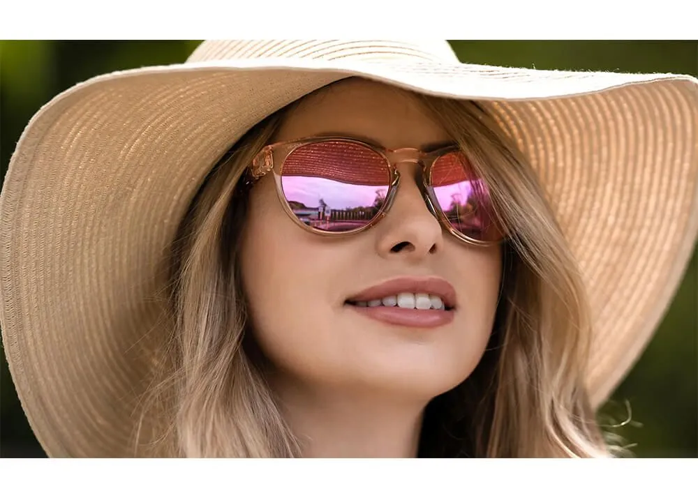 gafas wiley x covert lentes de espejo polarizadas captivate en oro rosa montura en rubor de cristal brillante