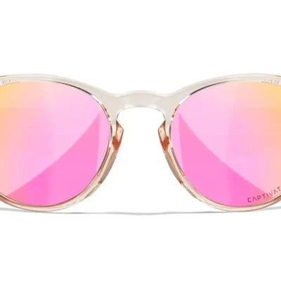 gafas wiley x covert lentes de espejo polarizadas captivate en oro rosa montura en rubor de cristal brillante