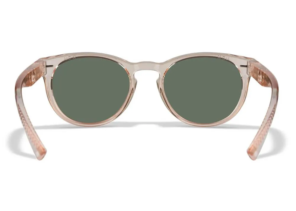 gafas wiley x covert lentes de espejo polarizadas captivate en oro rosa montura en rubor de cristal brillante