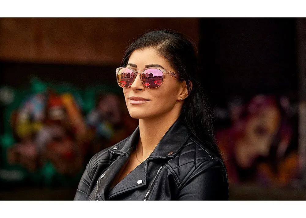 gafas wiley x covert lentes de espejo polarizadas captivate en oro rosa montura en rubor de cristal brillante