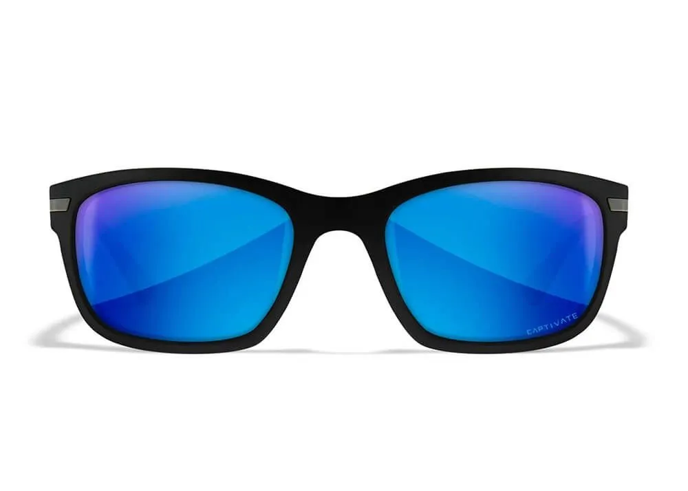 gafas wiley x helix lentes de espejo azul polarizadas captivate montura negra mate
