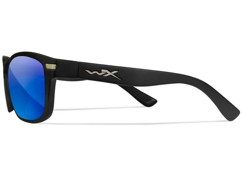gafas wiley x helix lentes de espejo azul polarizadas captivate montura negra mate