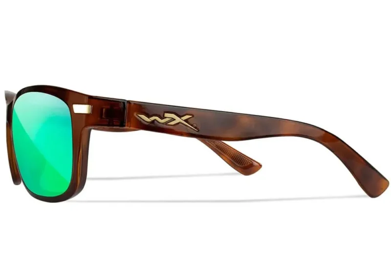 gafas wiley x helix lentes de espejo verde polarizadas captivate montura marrón brillante demi