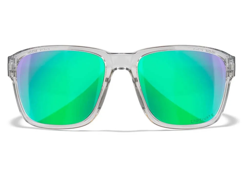 gafas wiley x trek lentes captivate polarizadas verde espejo montura gris claro cristal brillante