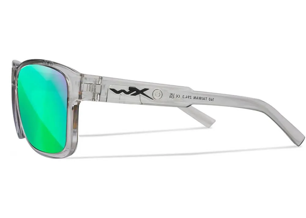gafas wiley x trek lentes captivate polarizadas verde espejo montura gris claro cristal brillante