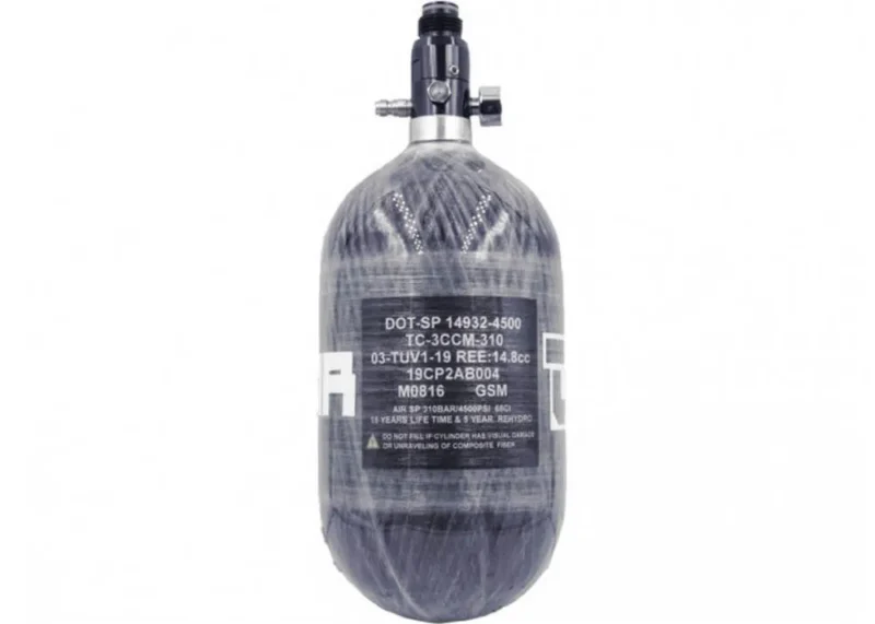 tanque hpa dominator 68/4500 carbono 1 litro 310 bar con manómetro
