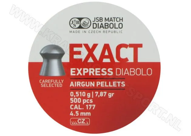 jbs exact express diabolo 0 510g cal.177 4 5mm caza y defensa.webp jbs exact express diabolo 0 510g cal.177 4 5mm caza y defensa.webp