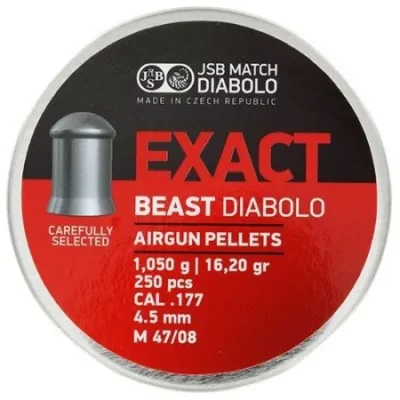 luchtdrukkogeltjes jsb exact jumbo beast 4.52 mm 16.2 grain 250 balines caza y defensa.webp