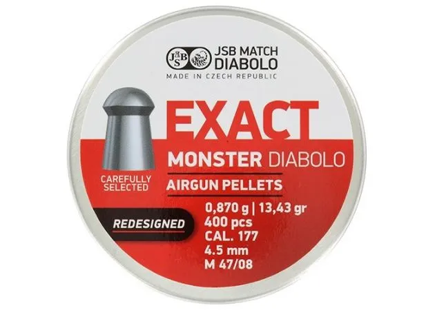 luchtdrukkogeltjes jsb exact monster redesigned 4.52 mm 13.43 grain 400 balines caza y defensa.webp luchtdrukkogeltjes jsb exact monster redesigned 4.52 mm 13.43 grain 400 balines caza y defensa.webp