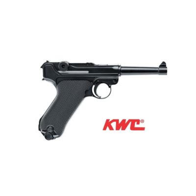 pistola kwc p08 full metal con blowback 4,5 mm co2 bbs acero
