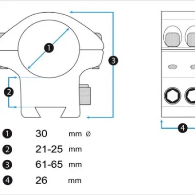 montura eagle vision infinity elevación ajustable 30 mm picatinny ins 30