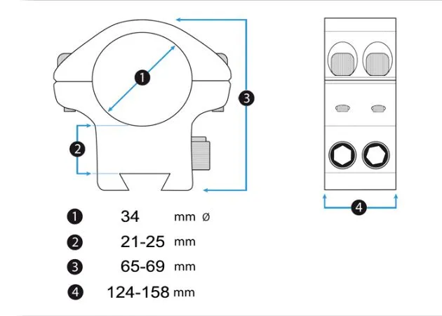montura eagle vision infinity elevación ajustable 34 mm picatinny ips 34