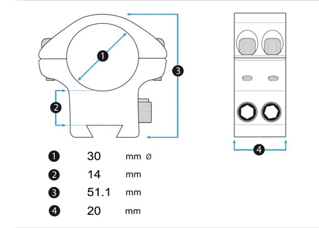 monturas de element optics accu lite 30 mm de alto weaver/picatinny
