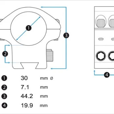 monturas element optics accu lite 30 mm low weaver/picatinny