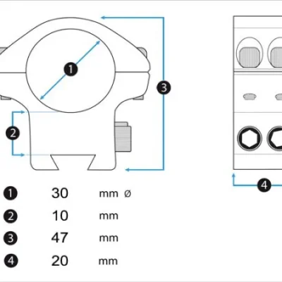 monturas element optics accu lite 30 mm medio weaver/picatinny