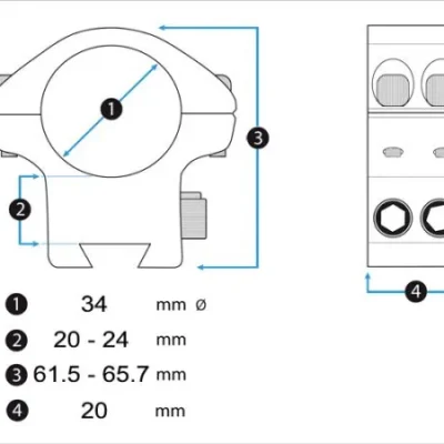 montura fx no limit 34 mm alto picatinny