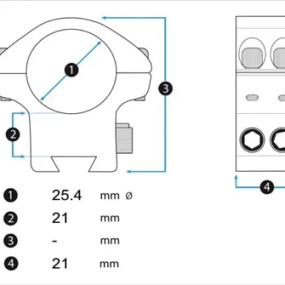 montura utg accushot 25,4 mm de cola de milano alta