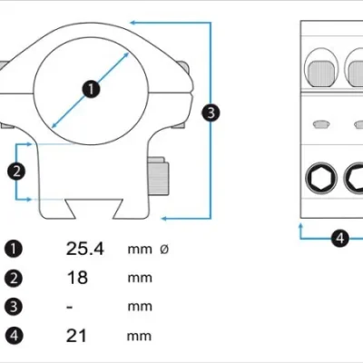 montura utg accushot 25,4 mm de altura weaver/picatinny