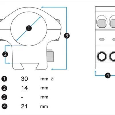 montura utg accushot 30 mm medium weaver/picatinny