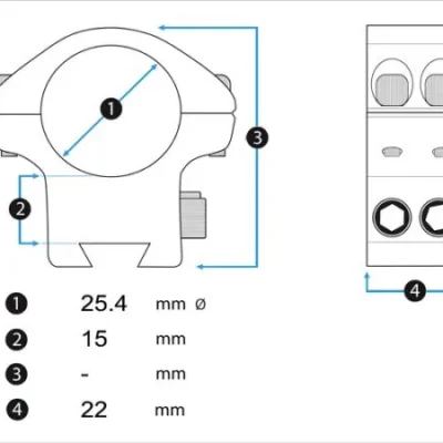 montura utg max strength qd lock 25,4 mm medio weaver/picatinny