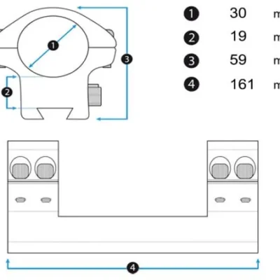 montaje schmeisser sm30 30 mm tejedor medio/picatinny