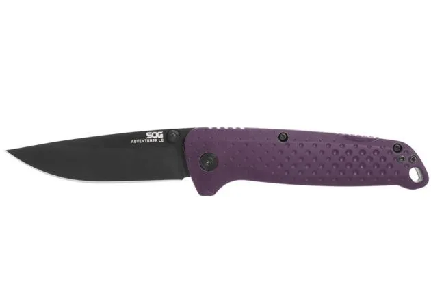 pocket knife sog adventurer lb dusk purple navaja caza y defensa.webp