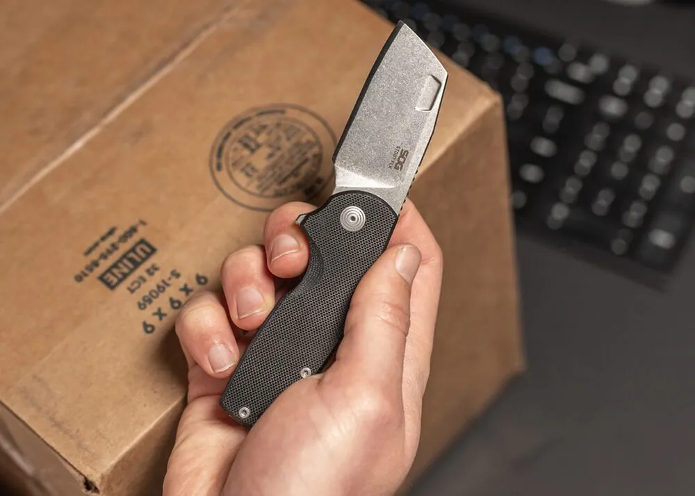 navaja sog stout flk cleaver negro