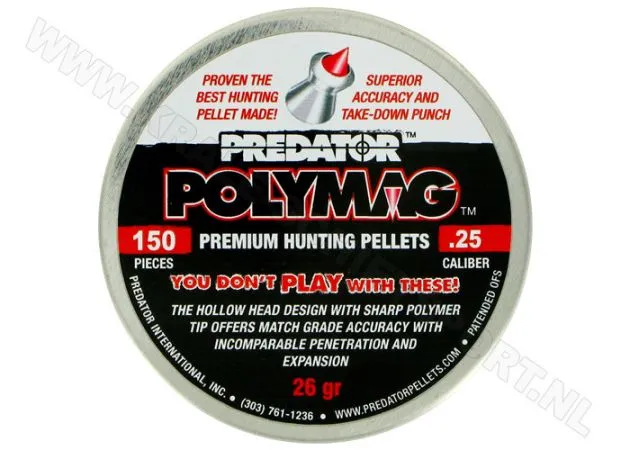 predator polymag 6.35 mm 26 grain balines caza y defensa.webp predator polymag 6.35 mm 26 grain balines caza y defensa.webp