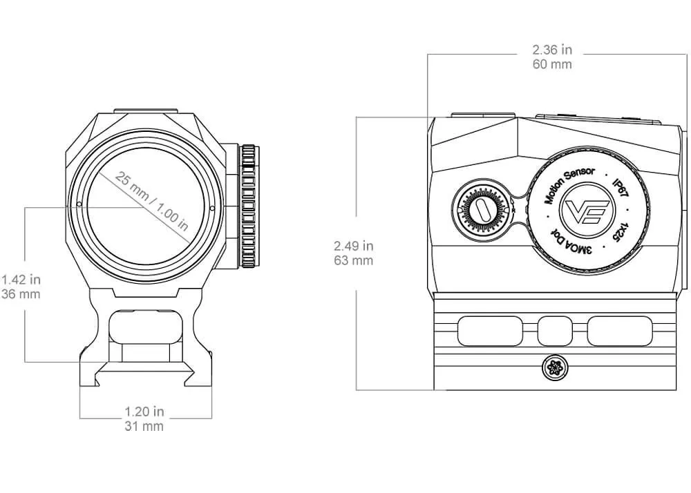 punto rojo vector optics scrapper ultra compact enclosed