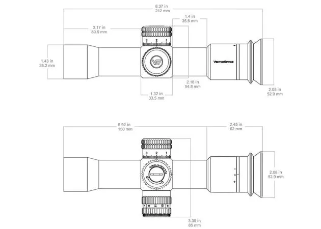 mira telescópica vector optics veyron plus 10x30 zero
